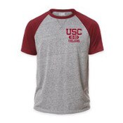 USC Trojans Men's League Gray Block Victory Falls Baseball T-Shirt